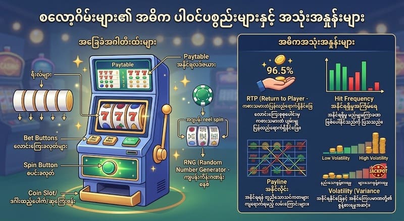 စလော့ဂိမ်းများ၏ အဓိက ပါဝင်ပစ္စည်းများ